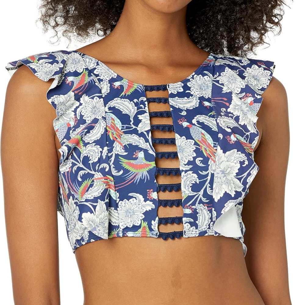 NWT OndadeMar - Floral Blue Bikini Top